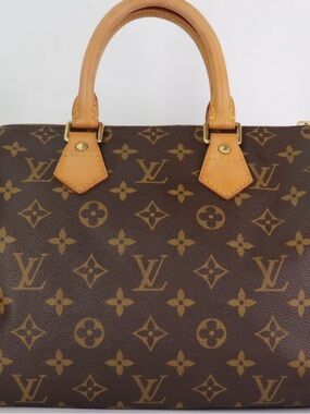 Louis Vuitton Brown Monogram Canvas Satchel with Tan Trims